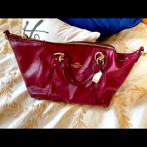 Red Leather Coach Bag
